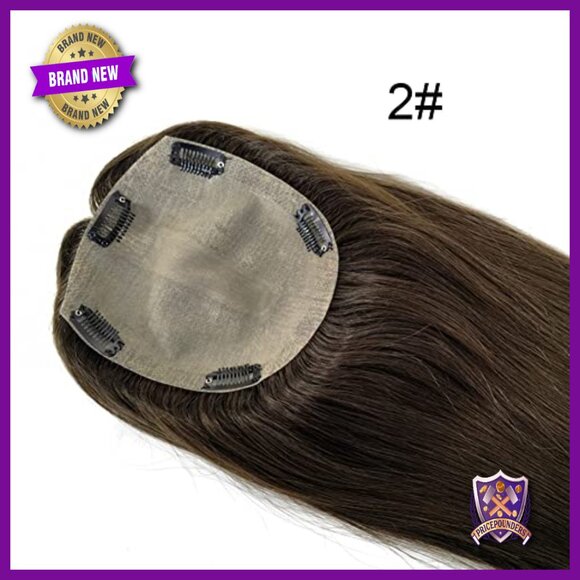 16 Inch Human Hair Topper with Silk Top Base and PU Skin main image 5